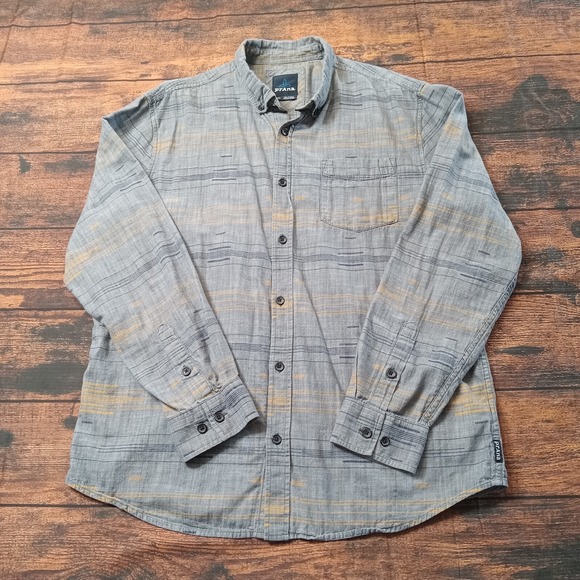 Prana Other - Prana Standard Fit Short Sleeve Button Up Shirt Men's Large Blue